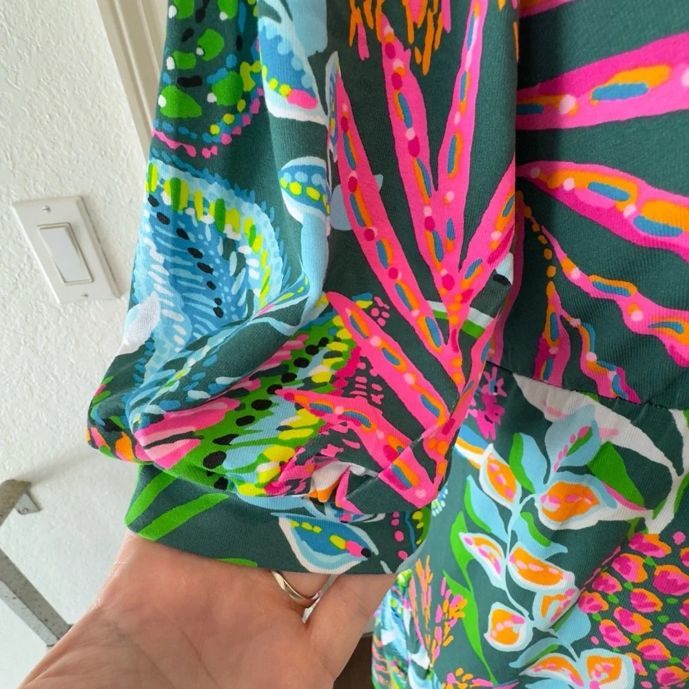 NWT Lilly Pulitzer Sz XS Chiara Tiered Dress Multi Sunshine Jungle - Picture 8 of 11